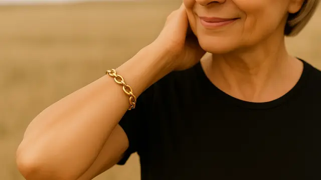 Pilihan Model Gelang Emas Besar untuk Ibu-Ibu Usia 50 Tahun/via AI