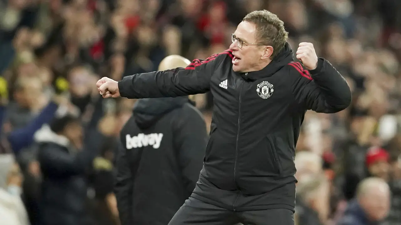 Foto: Luapan Kebahagiaan Ralf Rangnick Usai MU Jinakkan West Ham United di Liga Inggris