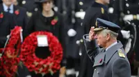 Pangeran Charles memimpin upacara Remembrance Sunday 2017 di London (AFP)
