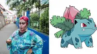 6 Gaya Fashion Bude Sumiyati yang Dianggap Netizen Mirip Karakter Pokemon (sumber: Instagram.com/sadheauxx)