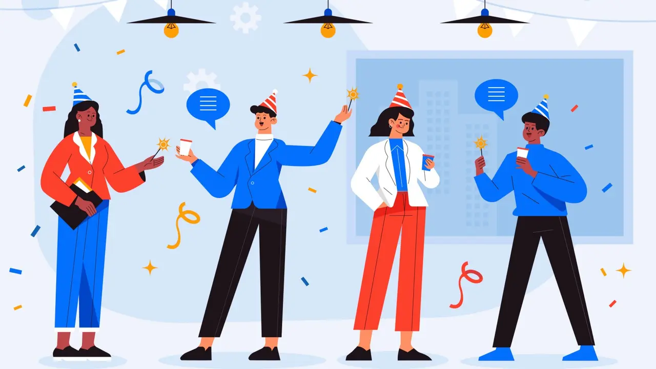 Ilustrasi perayaan ulang tahun perusahaan