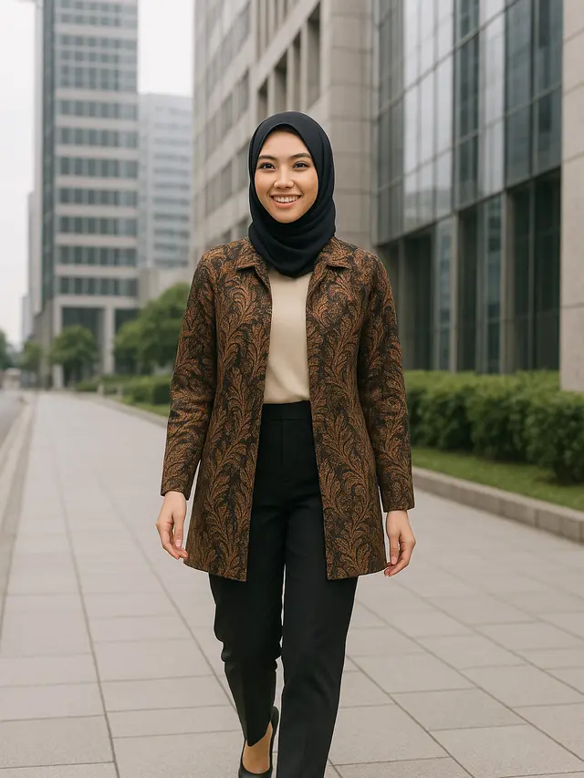 Cardigan Rompi Batik untuk ke Kantor