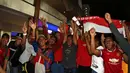 Dukungan ratusan suporter Indonesia tak mampu membantu Indonesia U-23 meraih kemenangan. (Bola.com/Arief Bagus)