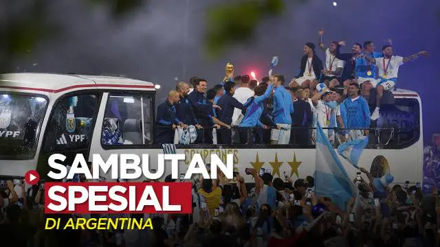 VIDEO Piala Dunia 2022: Tiba Dini Hari, Lionel Messi dkk. Disambut Lagu Spesial dan Ribuan Orang di Argentina