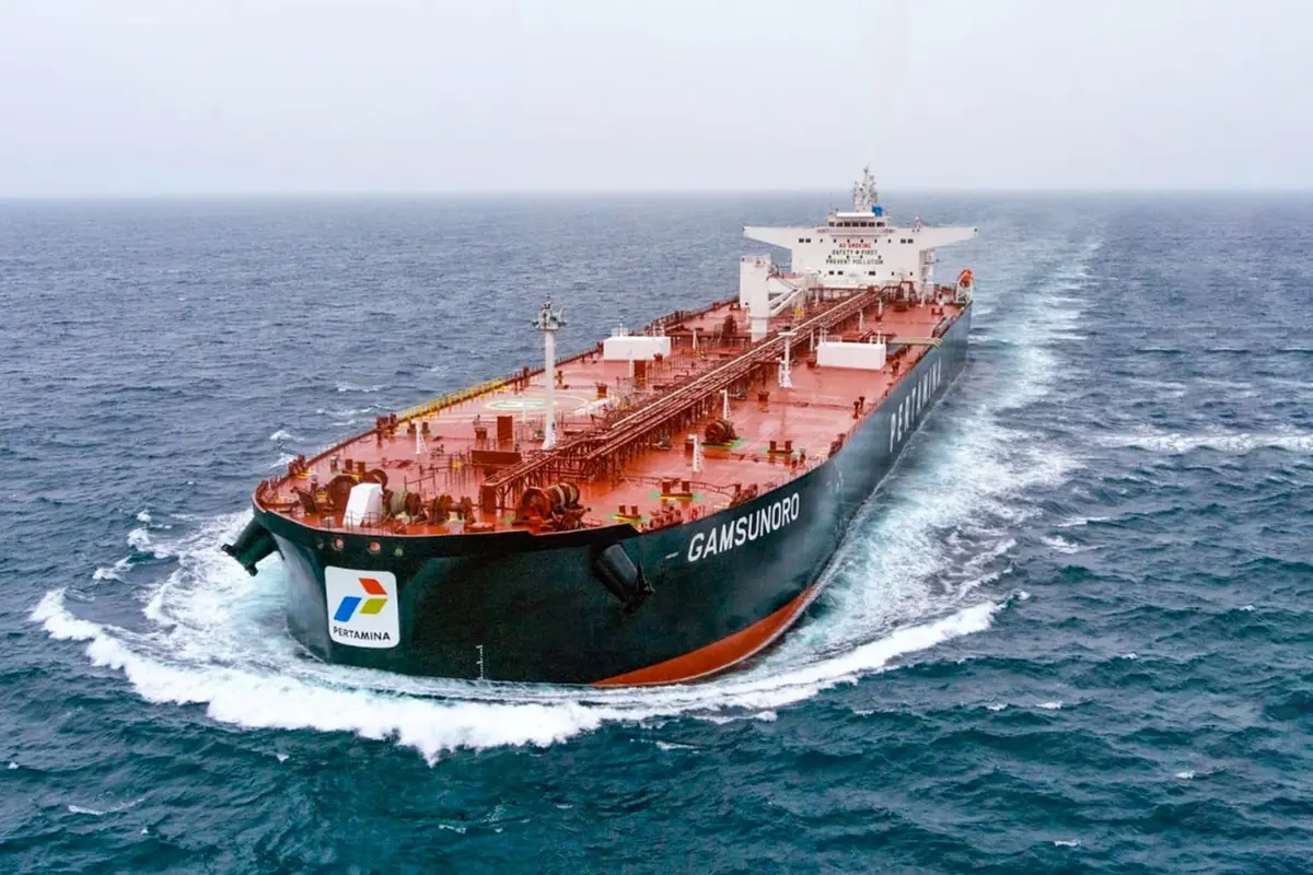 Kapal MT Gamsunoro milik PT Pertamina International Shipping (PIS) telah menyelesaikan proses loading di pelabuhan Rabigh, Arab Saudi, dan beranjak meninggalkan area Laut Merah untuk melanjutkan pelayaran dan menuju ke terusan Suez. (Dok Pertamina)
