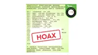 Cek Fakta: Hoaks IPB Keluarkan Rangking Sayuran Anti Kanker