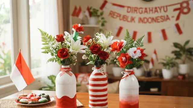 Ide Hiasan 17 Agustus dari Botol Plastik Bekas