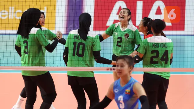 Timnas Bola Voli Putri Indonesia Vs Timnas Bola Voli Putri Myanmar di SEA Games 2023