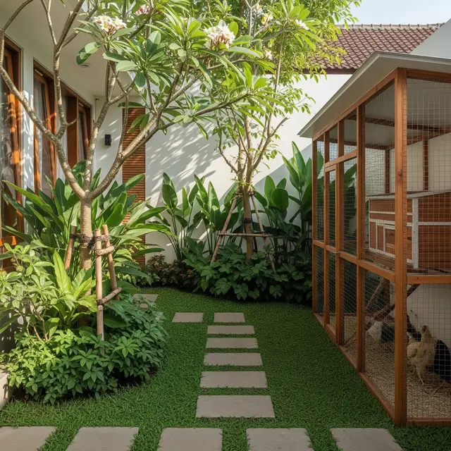 9 Desain Halaman Rumah Kombinasi Kebun dan Kandang Ayam, Solusi Urban Farming Estetik