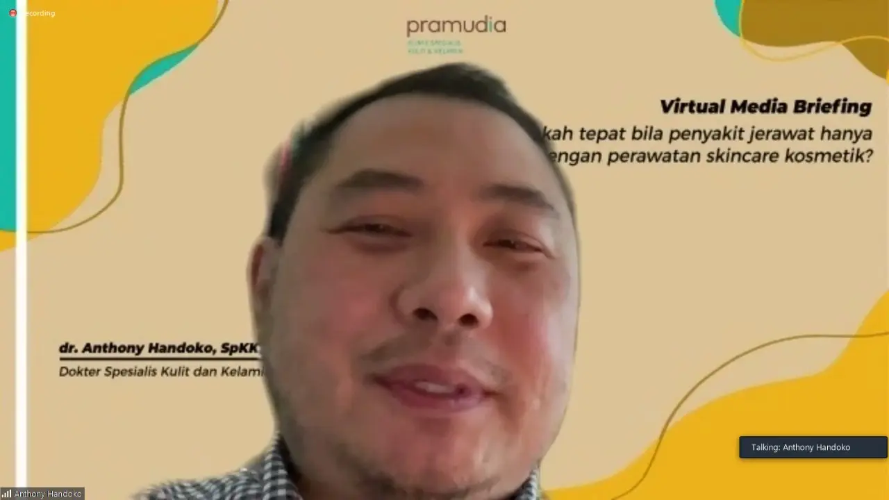 dr Anthony Handoko, SpKK dalam virtual media briefing pada Kamis, (24/2/2022).
