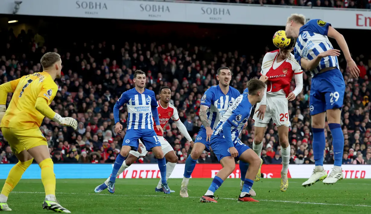 Begitu pula Brighton yang mendapat kesempatan langka jelang berakhirnya pertandingan. (AP Photo/Ian Walton)