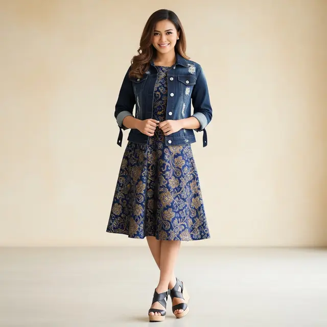 Model Baju Pesta Rok Batik A-Line/Ilustrasi Gemini AI