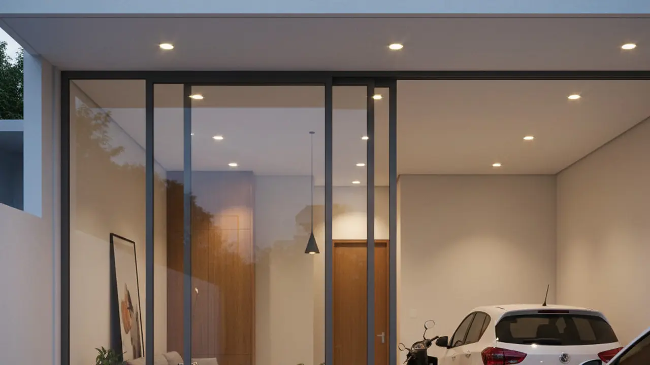 Teras Rumah Minimalis Menyatu Ruang Tamu dan Carport