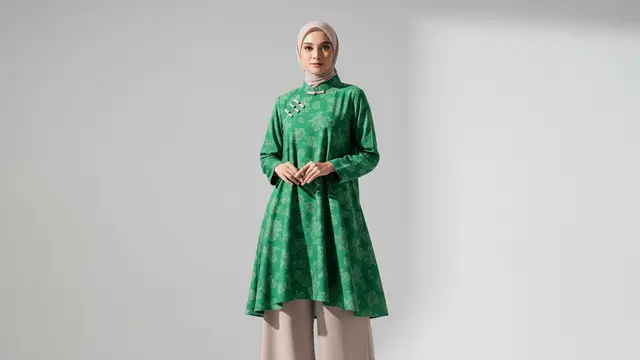 Tunik Cheongsam Muslimah dengan Potongan A-Line