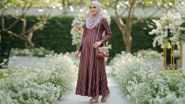 Gamis Serba Payet Tampil Mewah dan Elegan