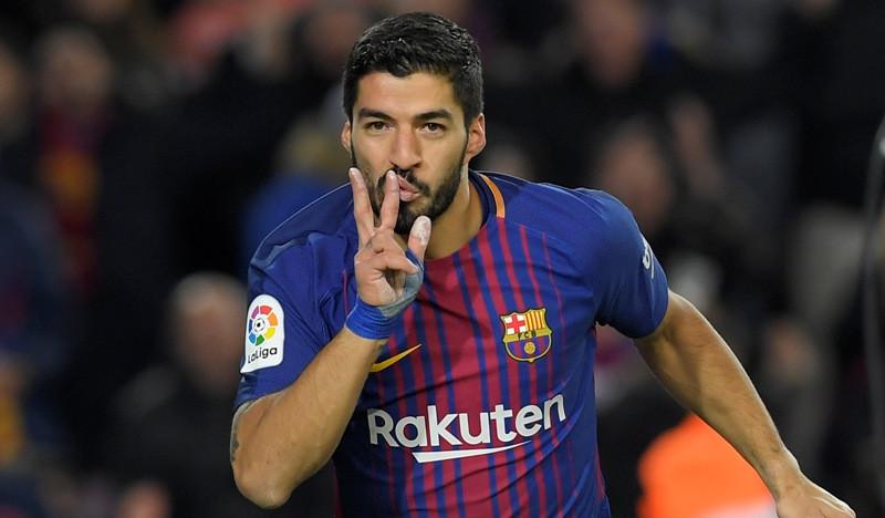 Penyerang Barcelona, Luis Suarez. (AFP/Lluis Gene)