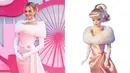 Saat premiere di London, Margot Robbie tampil dalam balutan gaun kustom Vivienne Westwood yang terinspirasi oleh boneka Barbie "Enchanted Evening" tahun 1960.