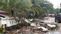 Kondisi jalan usai tsunami anyer (Foto: Dok PLN)