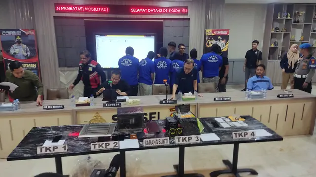 Polda Sulsel merilis kasus bunker narkoba di UNM (Liputan6.com/Fauzan)