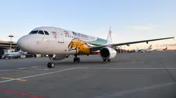 Pesawat yang membawa timnas Iran mendarat di bandara internasional Vnukovo, Moskow, Selasa (5/6). Selain menjadi tim pertama yang datang ke Rusia, timnas Iran juga menjadi wakil Asia yang paling awal mendapat tiket Piala Dunia 2018. (AFP/Yuri KADOBNOV)