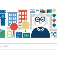 Google Doodle yang diperuntukkan bagi Jane Jacobs, Rabu (4/5). (Google)
