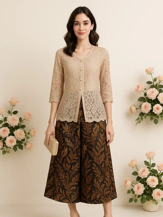 Model Cardigan Brokat Buat Layering Kondangan Outdoor