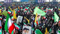 Peringatan 40 tahun revolusi Islam iran di alun-alun kota Teheran, 11 Februari 2019 (AP Photo)