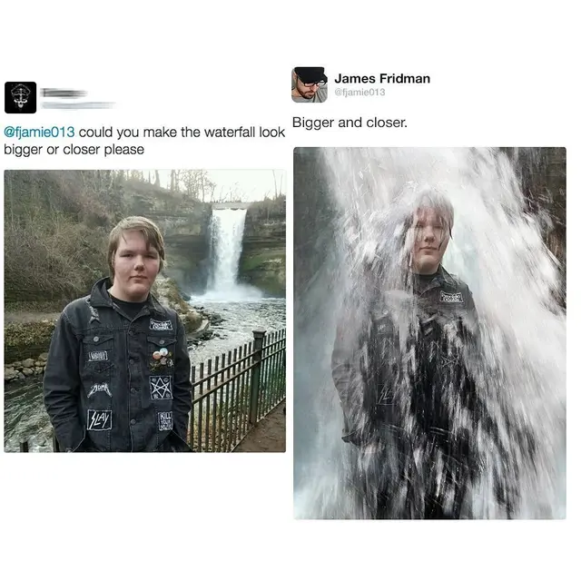 6 Editan Foto Orang di Air Mancur Ini Absurd Banget, Kocak