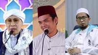 Kolase foto Buya Yahya, UAS, dan UAH. (YouTube Al Bahjah TV, Instagram @ustadzabdulsomad_official, YouTube Adi Hidayat Official)
