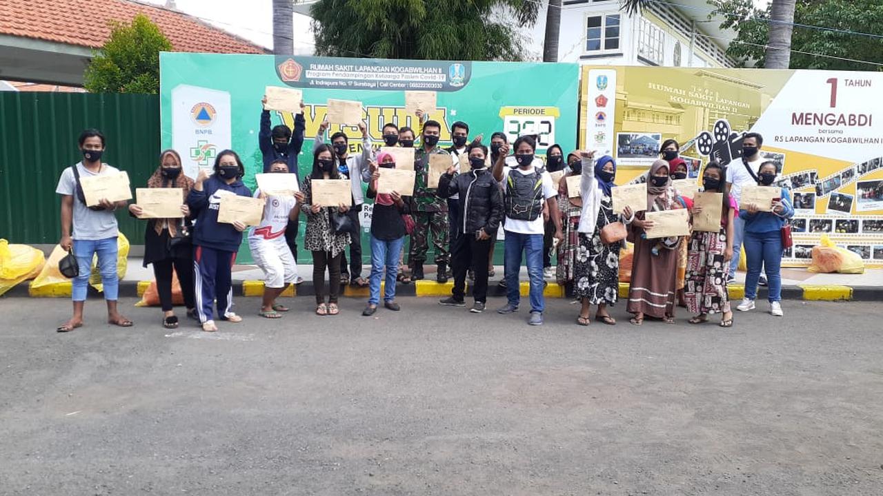 Pasien Covid-19 varian baru di RSLI Surabaya dinyatakan sembuh. (Dian Kurniawan/Liputan6.com)