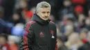 Pelatih Manchester United, Ole Gunnar Solskjær, saat melawan Reading pada laga Piala FA di Stadion Old Trafford, Sabtu (5/1). Manchester United menang 2-0 atas Reading. (AP/Rui Vieira)