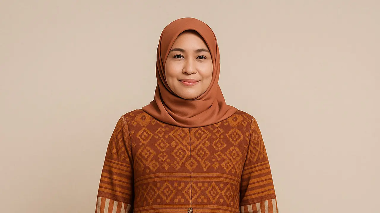 Gamis Motif Garis-garis Kekinian untuk Usia 40-50 Tahun (Foto: ChatGPT)