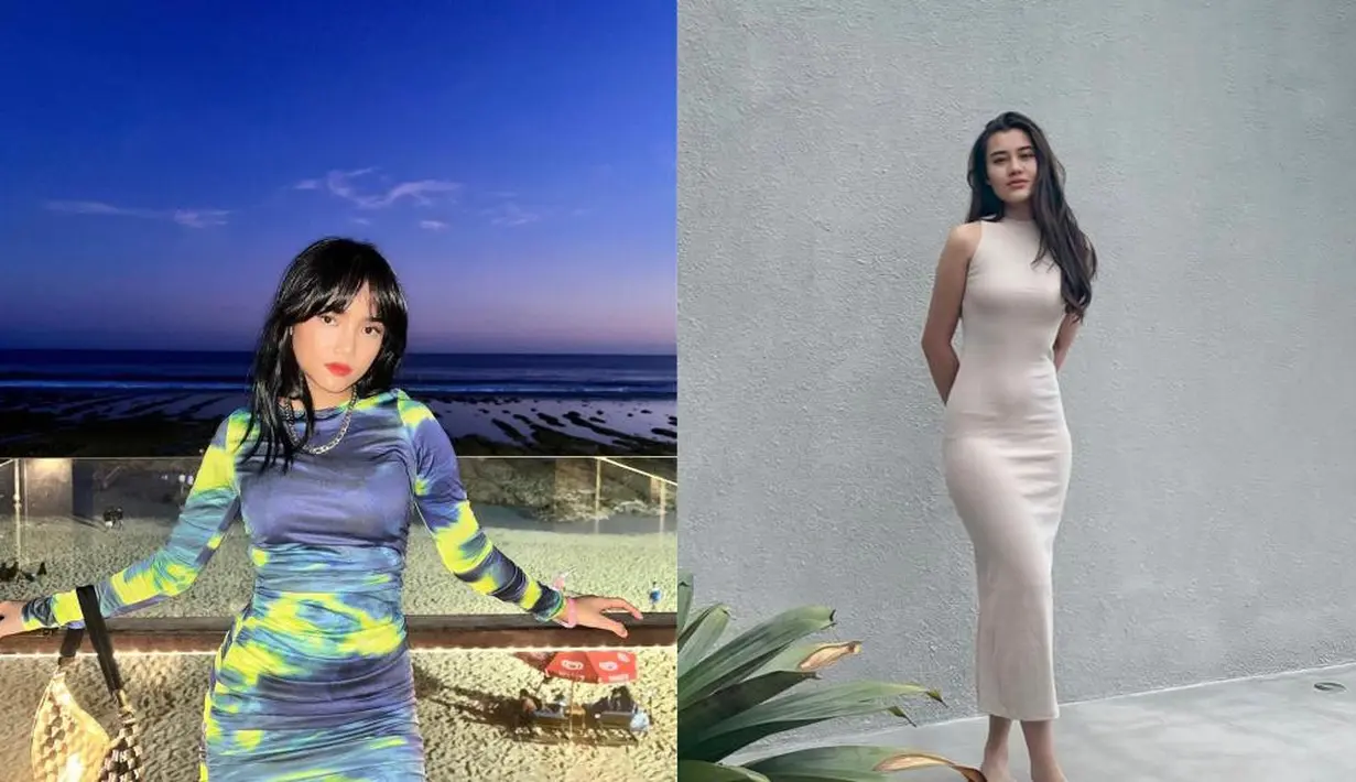 Sama-sama memiliki body goals, kedua tampak percaya diri mengadakan dress bodycon. Fuji dengan dress bodycon warna warni, sementara Aaliyah mengenakan dress putih [@fuji_an/@aaliyah.massaid]