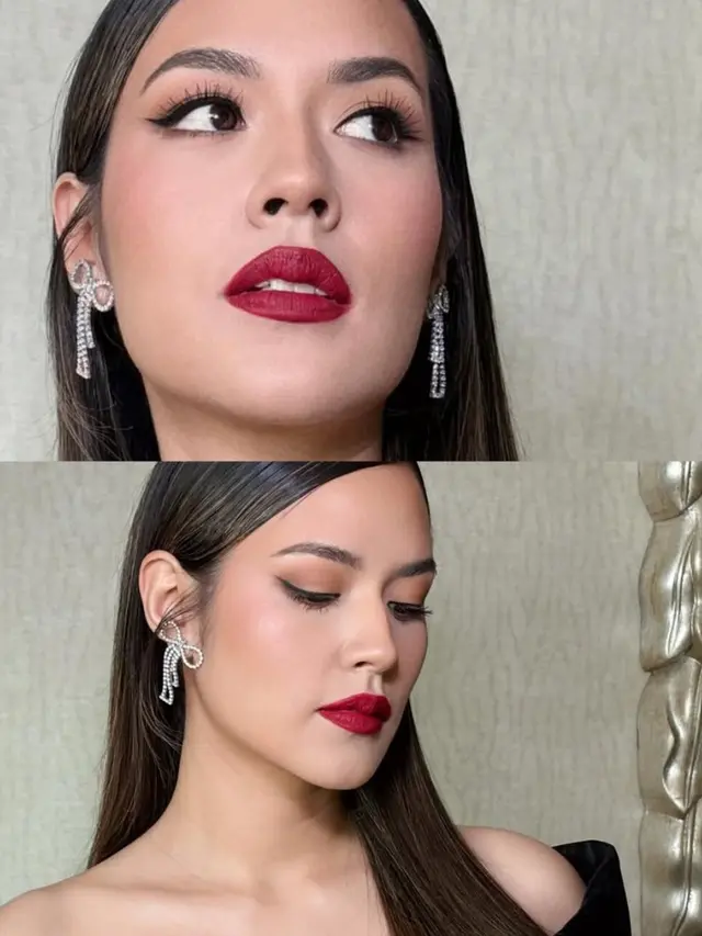 Makeup Raisa saat konfersi pers konser tunggalnya pakai brandnya sendiri. [@vagueskin]