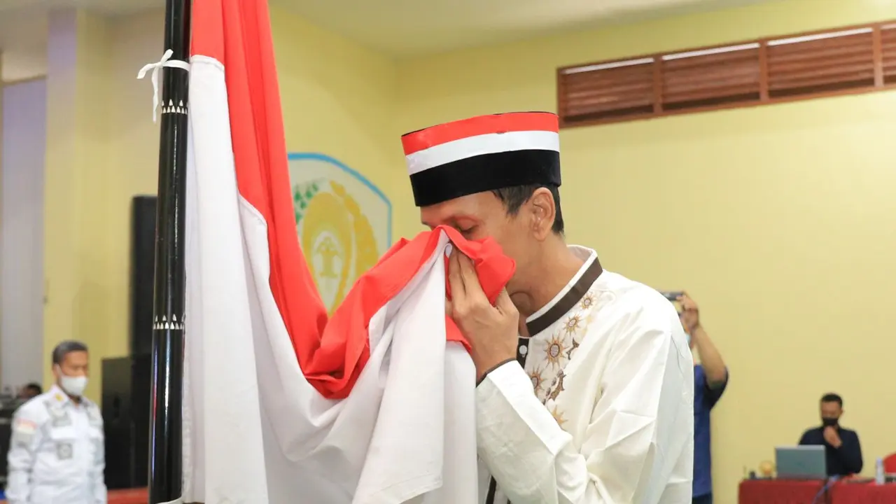 Napiter Lapas Surabaya ikar setia ke NKRI. (Dian Kurniawan/Liputan6.com).