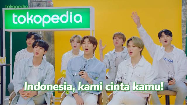 BTS dalam acara Waktu Indonesia Belanja TV Show Tokopedia (YouTube/ tokopedia)