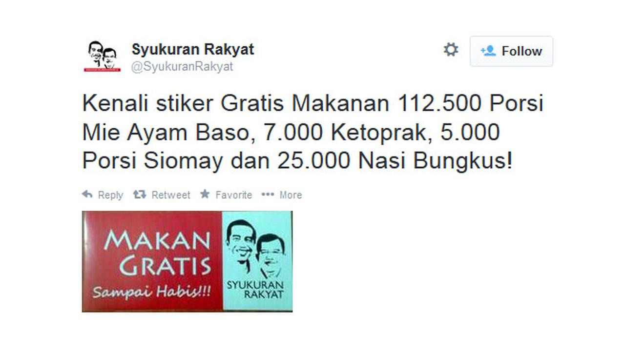 #SyukuranRakyat, Makan Gratis Sampai Habis