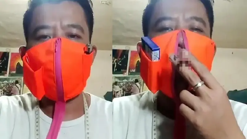 masker khusus perokok viral