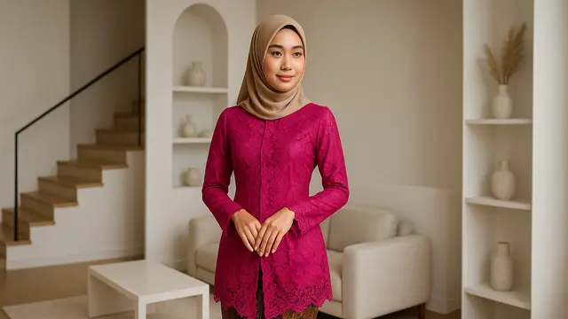 Baju Kebaya Warna Fuschia Cocok dengan Jilbab Warna Apa? Ini 7 Pilihan Terbaiknya