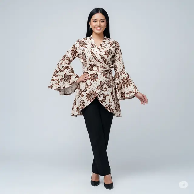 Model Atasan Batik Lengan Drape Anggun Terbaru 2025.