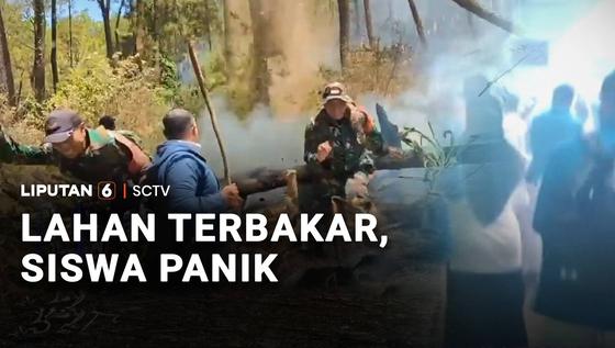 Lahan Terbakar, Siswa Panik
