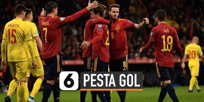 VIDEO: Pesta Gol, Spanyol Habisi Rumania 5-0