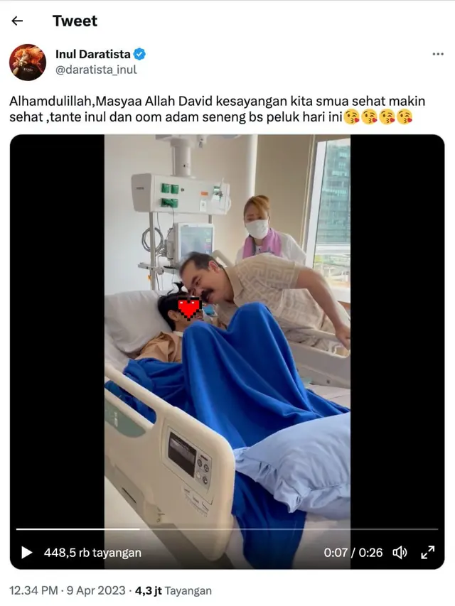Cuitan Inul Daratista soal David Ozora. (Foto: Dok. Twitter @daratista_inul)