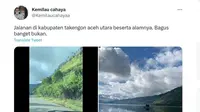 Jalan mulus di Aceh yang viral diunggah warganet. (Foto: Screenshot Twitter @Kemilaucahayaa).