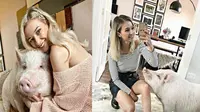 Bukan Hewan Peliharaan Biasa, Youtuber Cantik Anggap Babi 80 Kg bak Anaknya