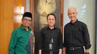 Calon presiden Ganjar Pranowo bersama calon wakil presiden Mahmud Md, dan Putra Megawati yang juga Ketua DPP PDIP Prananda Prabowo. (Foto: Dokumentasi PDIP).