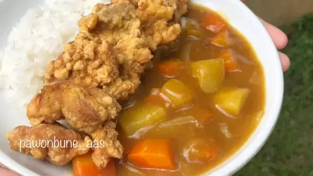 Resep nasi kari ayam karaage. (dok. Cookpad @pawonbune_aas)