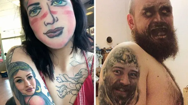 orang face swap dengan tato