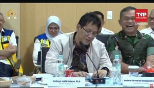 Menteri Keuangan Purbaya Yudhi Sadewa dalam Rakor Satgas Pemulihan Pasca Bencanan dengan K/L daerah terdampak, Selasa (30/12/2025). (Liputan6.com/Tira)