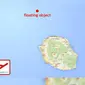 Lokasi terlihat objek mengambang di dekat La Reunion yang sebelumnya ditemukan puing MH370. (Air Live)